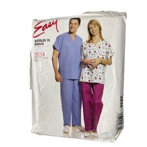 McCalls 2834 Top and Pull On Pants Sewing Pattern Size XL-XXL Uniform UNCUT